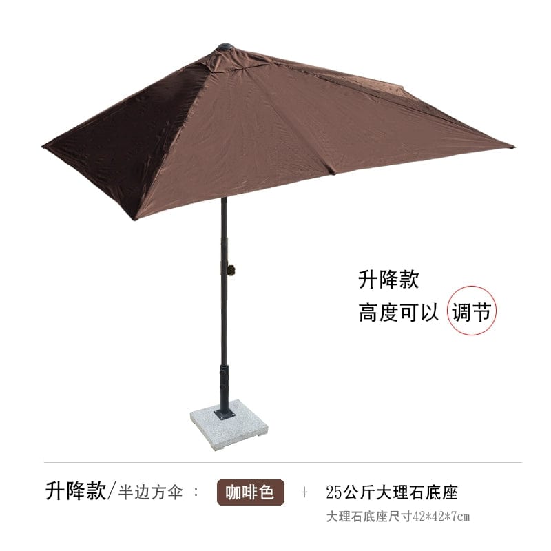 Half Umbrella Outdoor against the Wall Hand - Waving Umbrella Side - Column Umbrella Balcony Green Plant Sunshade Coffee Shop Outdoor Sun Umbrella Flower Garden - SHOWLU FASHION STORE