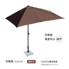 Half Umbrella Outdoor against the Wall Hand - Waving Umbrella Side - Column Umbrella Balcony Green Plant Sunshade Coffee Shop Outdoor Sun Umbrella Flower Garden - SHOWLU FASHION STORE