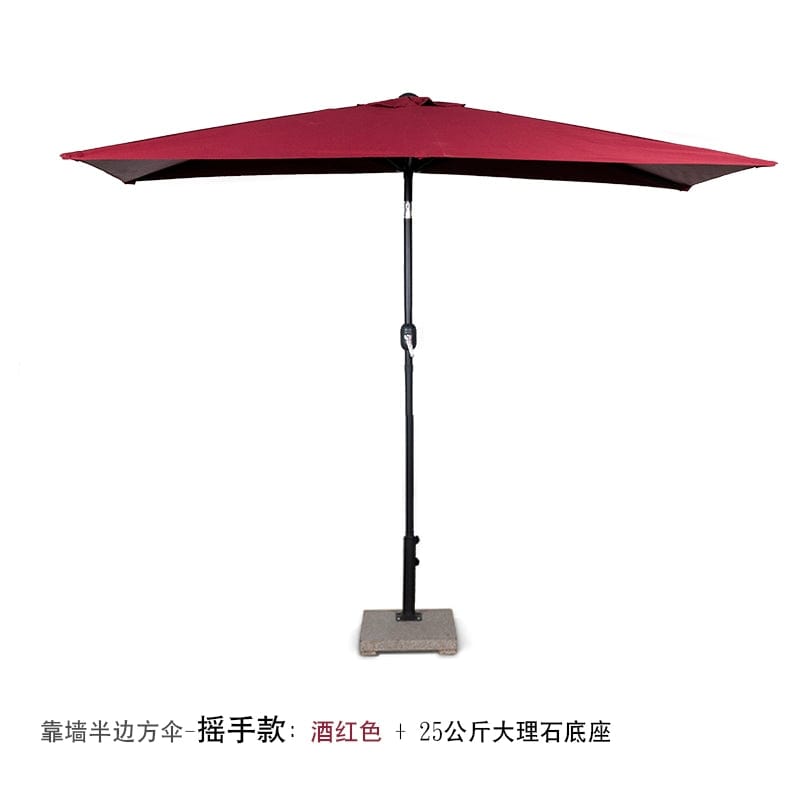Half Umbrella Outdoor against the Wall Hand - Waving Umbrella Side - Column Umbrella Balcony Green Plant Sunshade Coffee Shop Outdoor Sun Umbrella Flower Garden - SHOWLU FASHION STORE