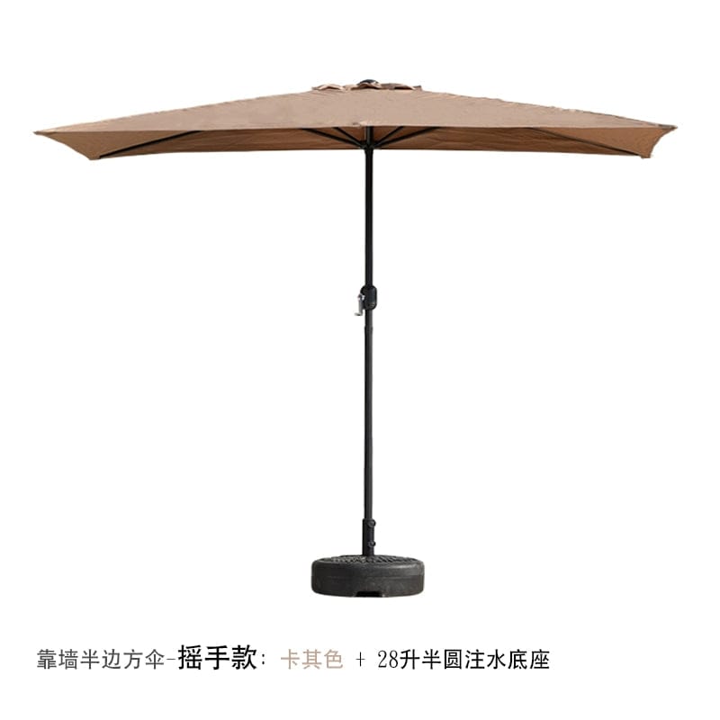 Half Umbrella Outdoor against the Wall Hand - Waving Umbrella Side - Column Umbrella Balcony Green Plant Sunshade Coffee Shop Outdoor Sun Umbrella Flower Garden - SHOWLU FASHION STORE