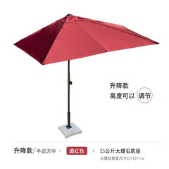 Half Umbrella Outdoor against the Wall Hand - Waving Umbrella Side - Column Umbrella Balcony Green Plant Sunshade Coffee Shop Outdoor Sun Umbrella Flower Garden - SHOWLU FASHION STORE