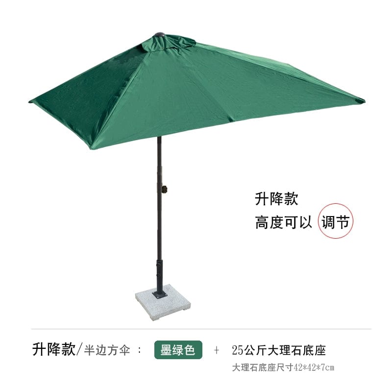 Half Umbrella Outdoor against the Wall Hand - Waving Umbrella Side - Column Umbrella Balcony Green Plant Sunshade Coffee Shop Outdoor Sun Umbrella Flower Garden - SHOWLU FASHION STORE
