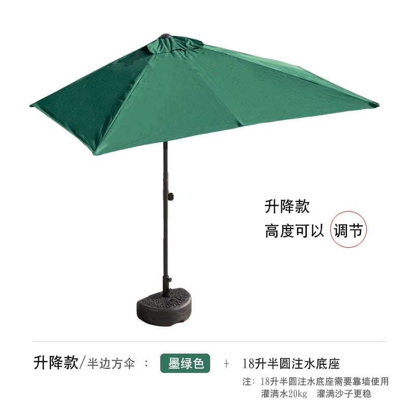 Half Umbrella Outdoor against the Wall Hand - Waving Umbrella Side - Column Umbrella Balcony Green Plant Sunshade Coffee Shop Outdoor Sun Umbrella Flower Garden - SHOWLU FASHION STORE