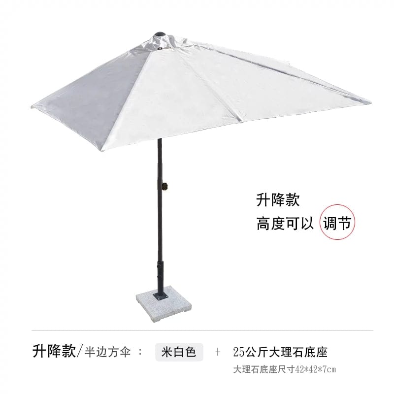 Half Umbrella Outdoor against the Wall Hand - Waving Umbrella Side - Column Umbrella Balcony Green Plant Sunshade Coffee Shop Outdoor Sun Umbrella Flower Garden - SHOWLU FASHION STORE