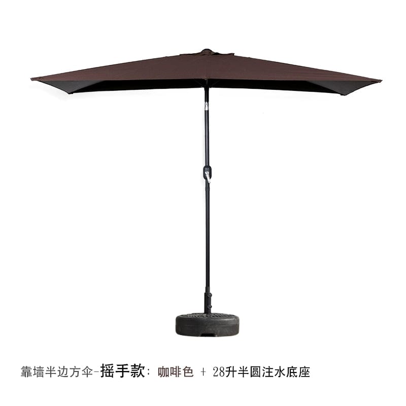 Half Umbrella Outdoor against the Wall Hand - Waving Umbrella Side - Column Umbrella Balcony Green Plant Sunshade Coffee Shop Outdoor Sun Umbrella Flower Garden - SHOWLU FASHION STORE