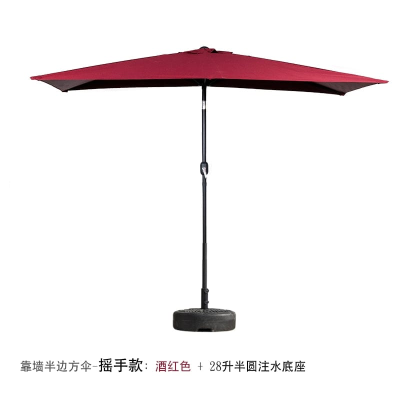 Half Umbrella Outdoor against the Wall Hand - Waving Umbrella Side - Column Umbrella Balcony Green Plant Sunshade Coffee Shop Outdoor Sun Umbrella Flower Garden - SHOWLU FASHION STORE