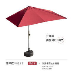 Half Umbrella Outdoor against the Wall Hand - Waving Umbrella Side - Column Umbrella Balcony Green Plant Sunshade Coffee Shop Outdoor Sun Umbrella Flower Garden - SHOWLU FASHION STORE
