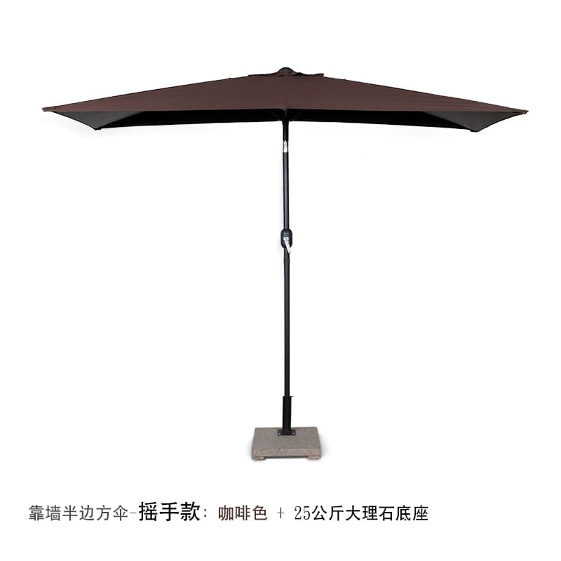 Half Umbrella Outdoor against the Wall Hand - Waving Umbrella Side - Column Umbrella Balcony Green Plant Sunshade Coffee Shop Outdoor Sun Umbrella Flower Garden - SHOWLU FASHION STORE
