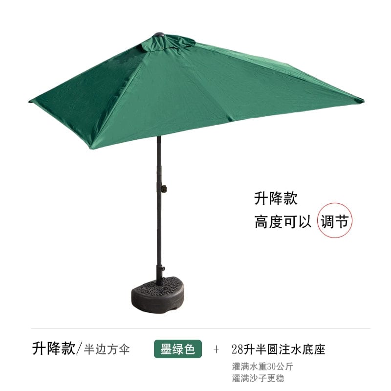 Half Umbrella Outdoor against the Wall Hand - Waving Umbrella Side - Column Umbrella Balcony Green Plant Sunshade Coffee Shop Outdoor Sun Umbrella Flower Garden - SHOWLU FASHION STORE