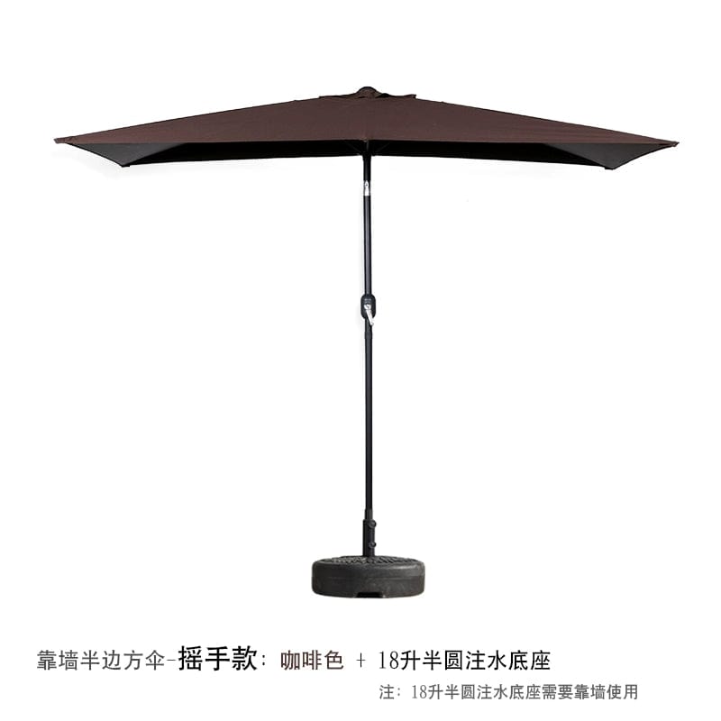 Half Umbrella Outdoor against the Wall Hand - Waving Umbrella Side - Column Umbrella Balcony Green Plant Sunshade Coffee Shop Outdoor Sun Umbrella Flower Garden - SHOWLU FASHION STORE