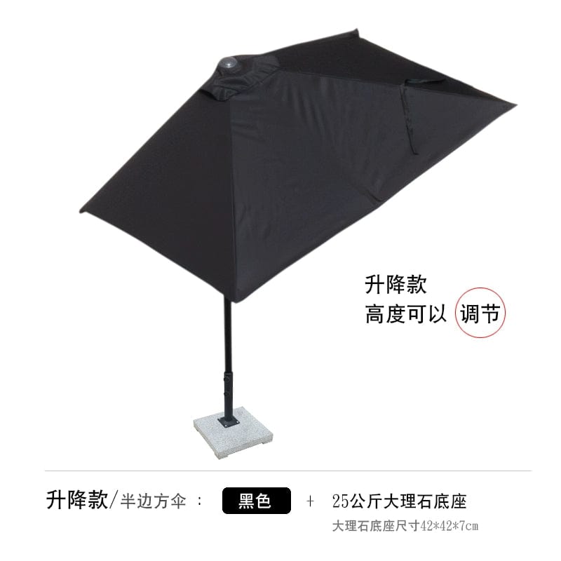 Half Umbrella Outdoor against the Wall Hand - Waving Umbrella Side - Column Umbrella Balcony Green Plant Sunshade Coffee Shop Outdoor Sun Umbrella Flower Garden - SHOWLU FASHION STORE