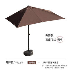 Half Umbrella Outdoor against the Wall Hand - Waving Umbrella Side - Column Umbrella Balcony Green Plant Sunshade Coffee Shop Outdoor Sun Umbrella Flower Garden - SHOWLU FASHION STORE