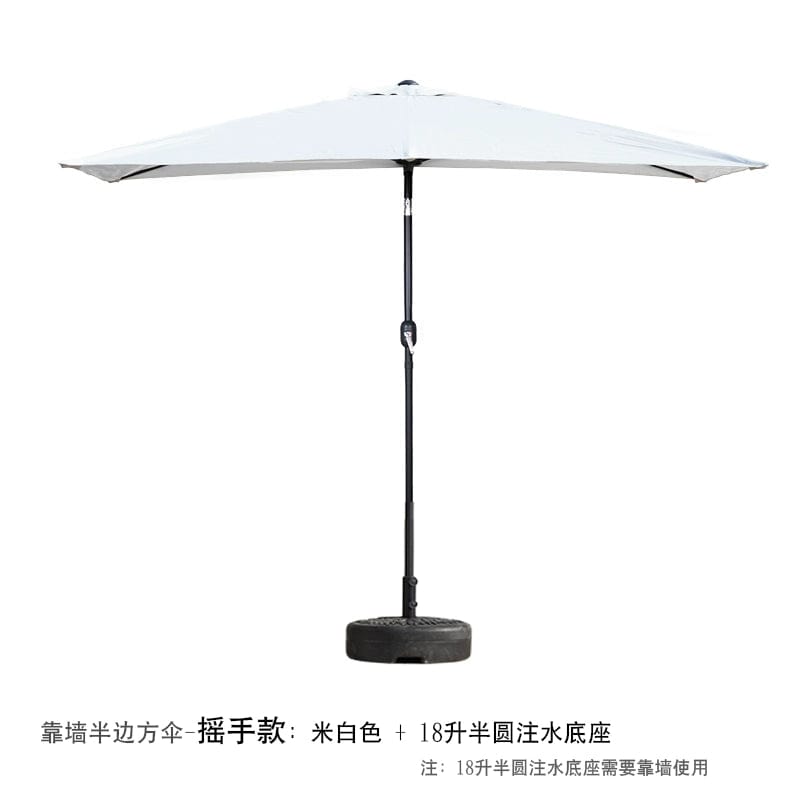 Half Umbrella Outdoor against the Wall Hand - Waving Umbrella Side - Column Umbrella Balcony Green Plant Sunshade Coffee Shop Outdoor Sun Umbrella Flower Garden - SHOWLU FASHION STORE