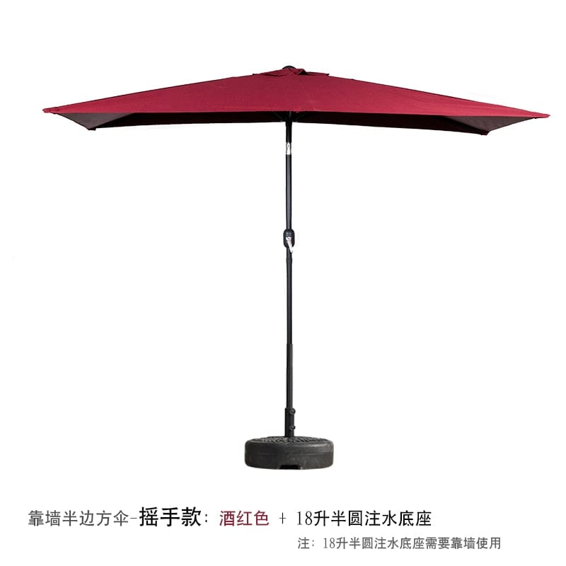 Half Umbrella Outdoor against the Wall Hand - Waving Umbrella Side - Column Umbrella Balcony Green Plant Sunshade Coffee Shop Outdoor Sun Umbrella Flower Garden - SHOWLU FASHION STORE