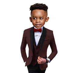 Handsome Children Suit 3 - Pieces (Blazer+Vest+Pants) Spliced Lapel Party Set Shawl Lapel Wedding Boys Dress Costumes Kids Girdle - SHOWLU FASHION STORE