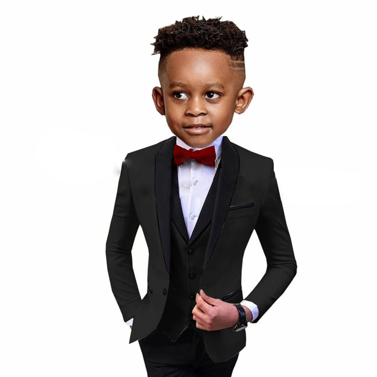 Handsome Children Suit 3 - Pieces (Blazer+Vest+Pants) Spliced Lapel Party Set Shawl Lapel Wedding Boys Dress Costumes Kids Girdle - SHOWLU FASHION STORE