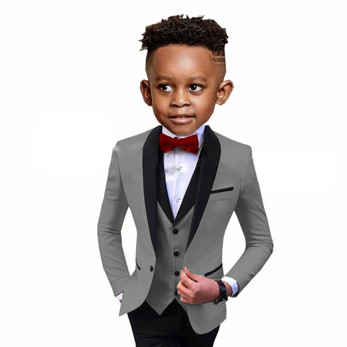 Handsome Children Suit 3 - Pieces (Blazer+Vest+Pants) Spliced Lapel Party Set Shawl Lapel Wedding Boys Dress Costumes Kids Girdle - SHOWLU FASHION STORE