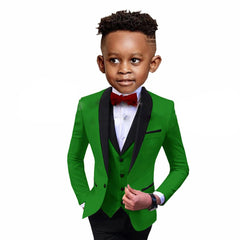 Handsome Children Suit 3 - Pieces (Blazer+Vest+Pants) Spliced Lapel Party Set Shawl Lapel Wedding Boys Dress Costumes Kids Girdle - SHOWLU FASHION STORE