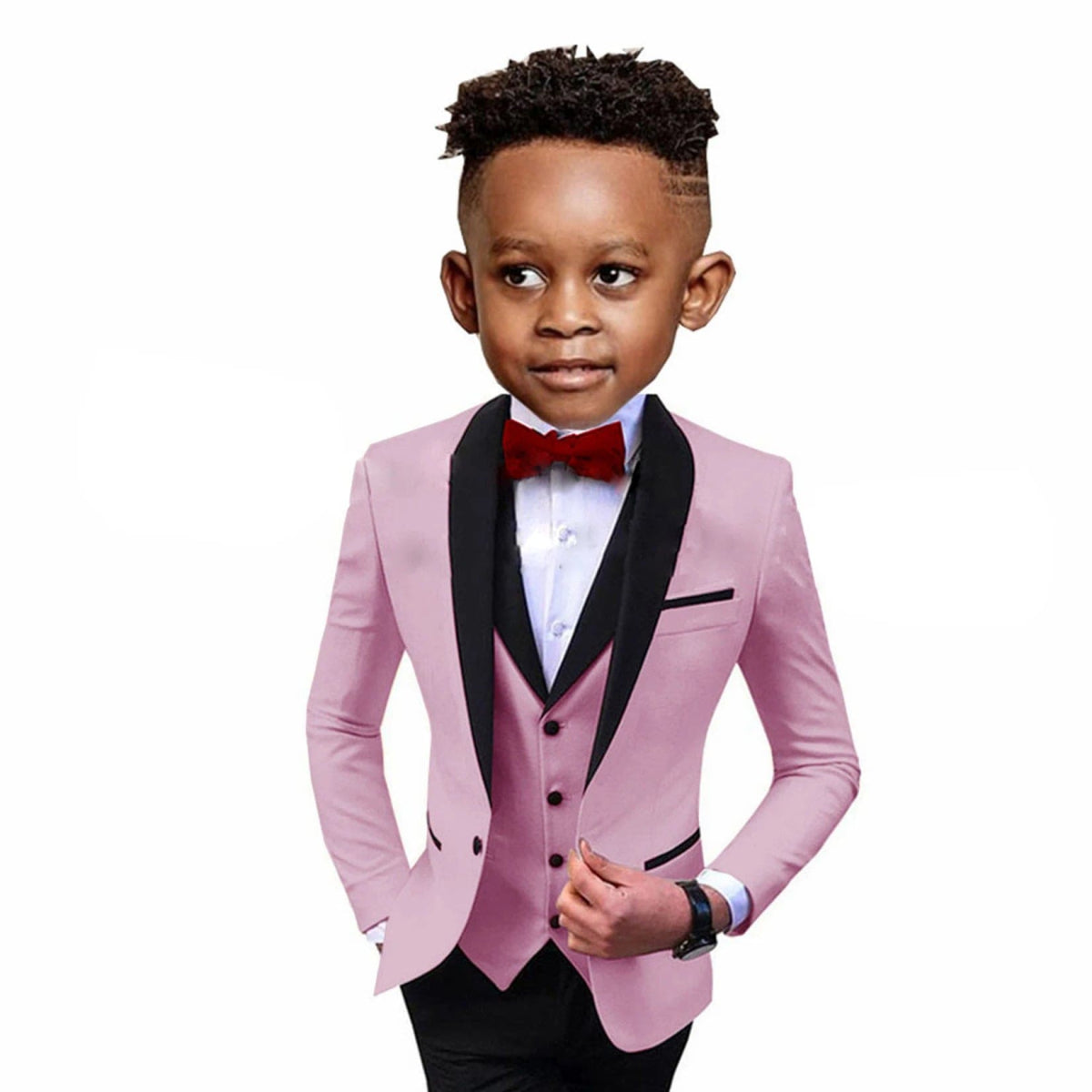 Handsome Children Suit 3 - Pieces (Blazer+Vest+Pants) Spliced Lapel Party Set Shawl Lapel Wedding Boys Dress Costumes Kids Girdle - SHOWLU FASHION STORE