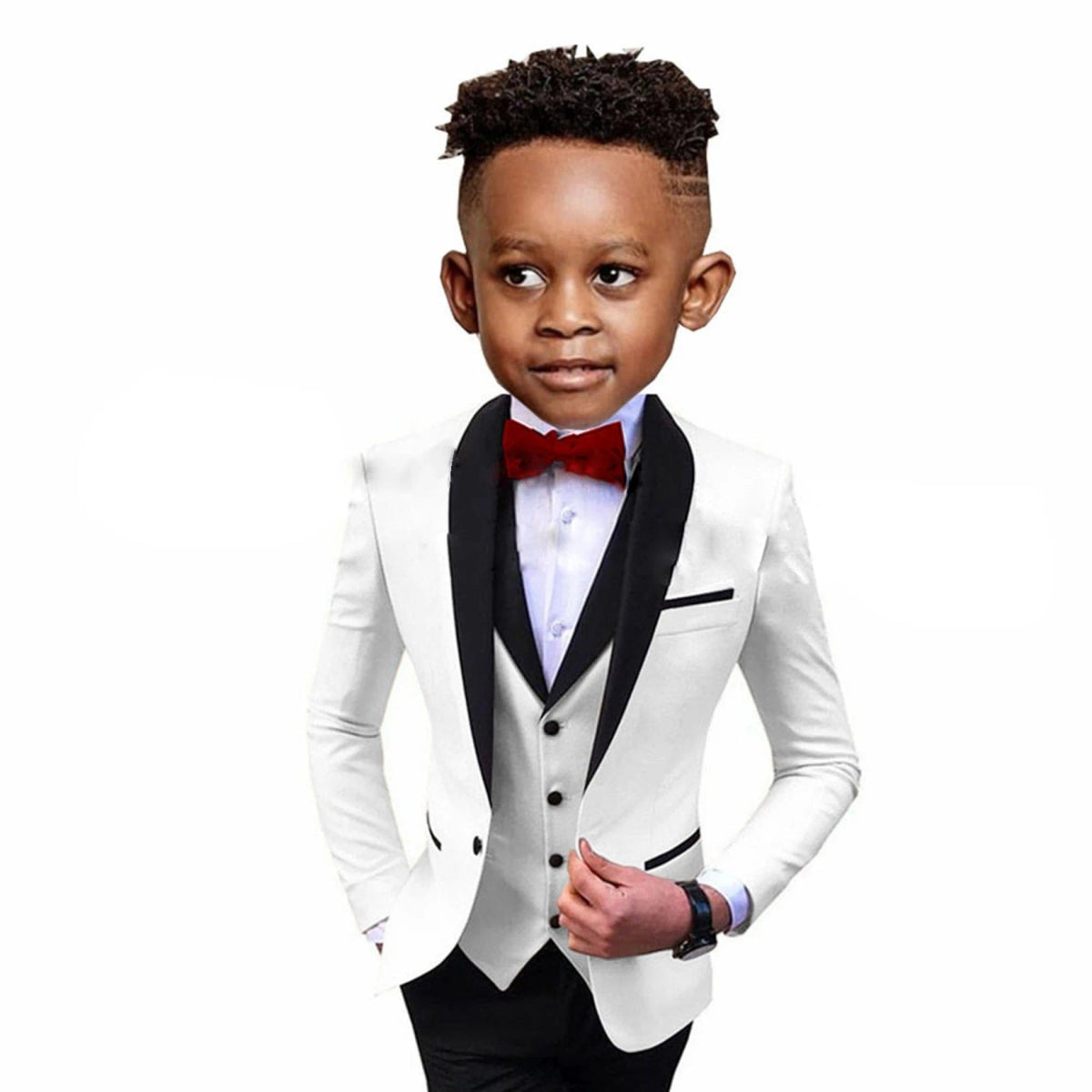 Handsome Children Suit 3 - Pieces (Blazer+Vest+Pants) Spliced Lapel Party Set Shawl Lapel Wedding Boys Dress Costumes Kids Girdle - SHOWLU FASHION STORE
