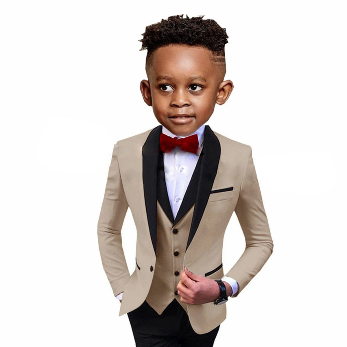 Handsome Children Suit 3 - Pieces (Blazer+Vest+Pants) Spliced Lapel Party Set Shawl Lapel Wedding Boys Dress Costumes Kids Girdle - SHOWLU FASHION STORE