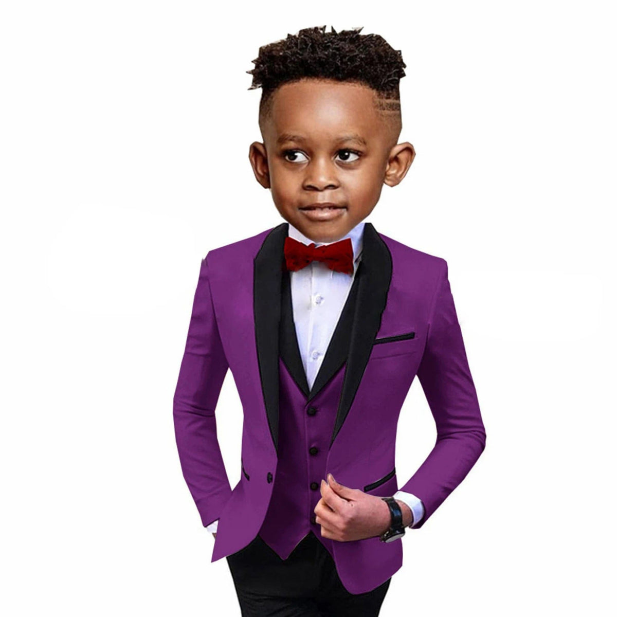 Handsome Children Suit 3 - Pieces (Blazer+Vest+Pants) Spliced Lapel Party Set Shawl Lapel Wedding Boys Dress Costumes Kids Girdle - SHOWLU FASHION STORE