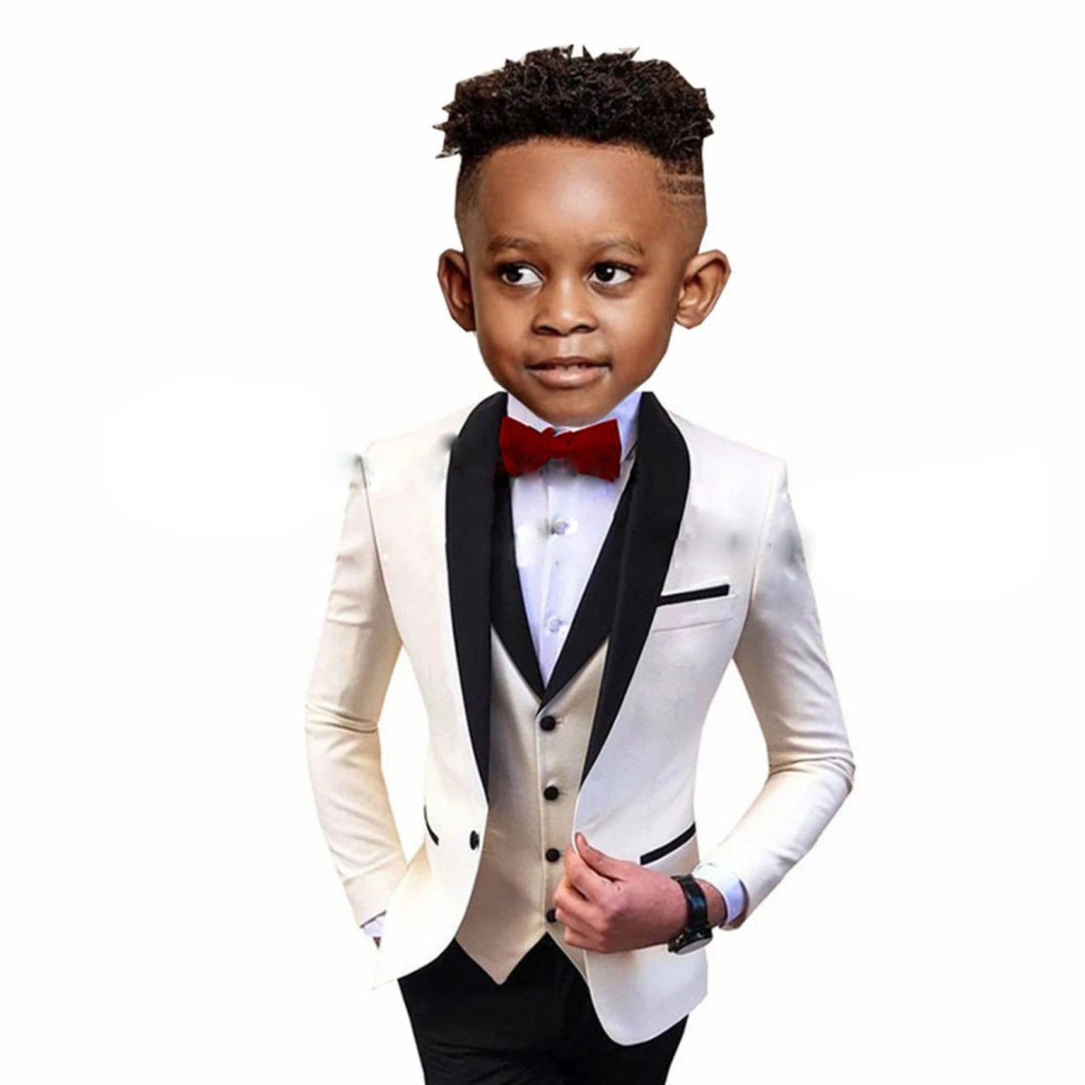 Handsome Children Suit 3 - Pieces (Blazer+Vest+Pants) Spliced Lapel Party Set Shawl Lapel Wedding Boys Dress Costumes Kids Girdle - SHOWLU FASHION STORE