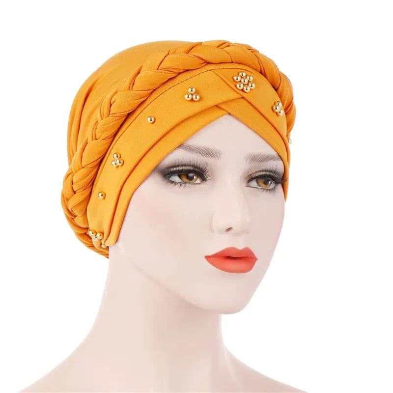 Head Scarf for muslim women Two - color cotton braid turban bonnet hijab Caps Inner hijabs femme musulman arab wrap turbantes - SHOWLU FASHION STORE