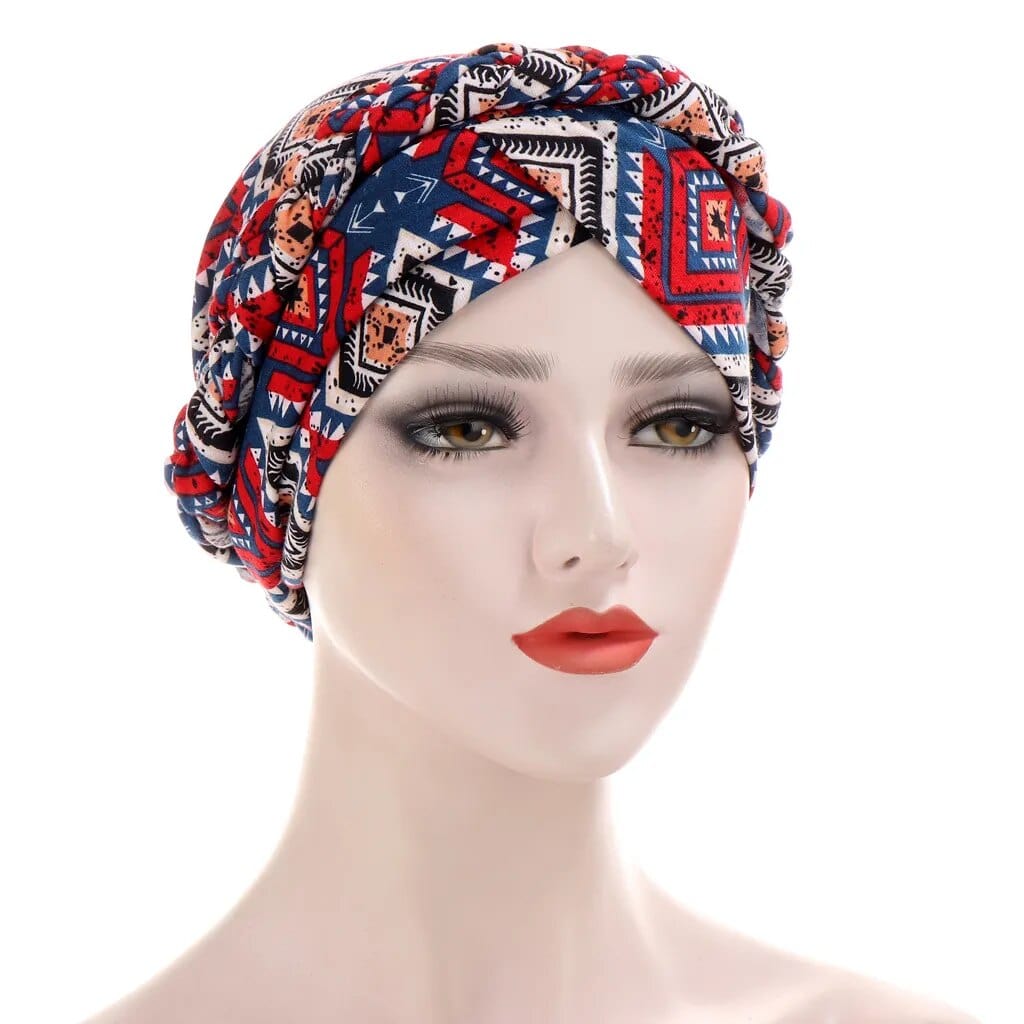 Head Scarf for muslim women Two - color cotton braid turban bonnet hijab Caps Inner hijabs femme musulman arab wrap turbantes - SHOWLU FASHION STORE