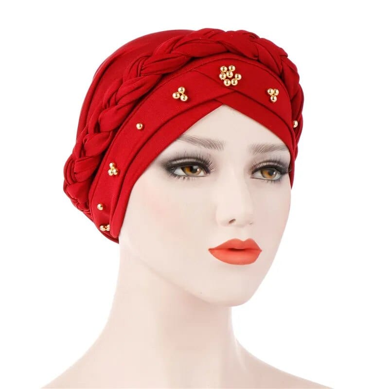 Head Scarf for muslim women Two - color cotton braid turban bonnet hijab Caps Inner hijabs femme musulman arab wrap turbantes - SHOWLU FASHION STORE