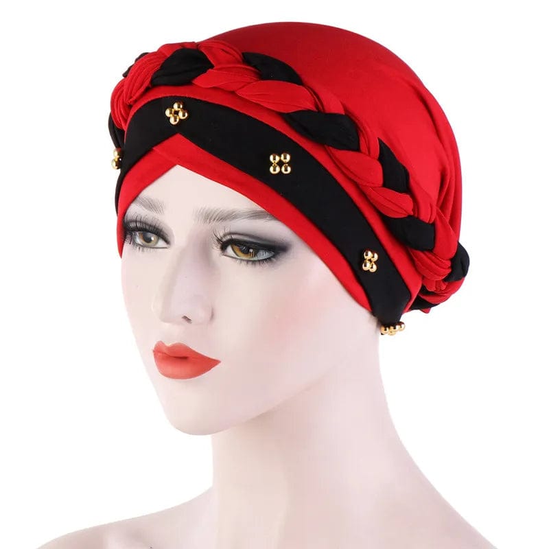 Head Scarf for muslim women Two - color cotton braid turban bonnet hijab Caps Inner hijabs femme musulman arab wrap turbantes - SHOWLU FASHION STORE