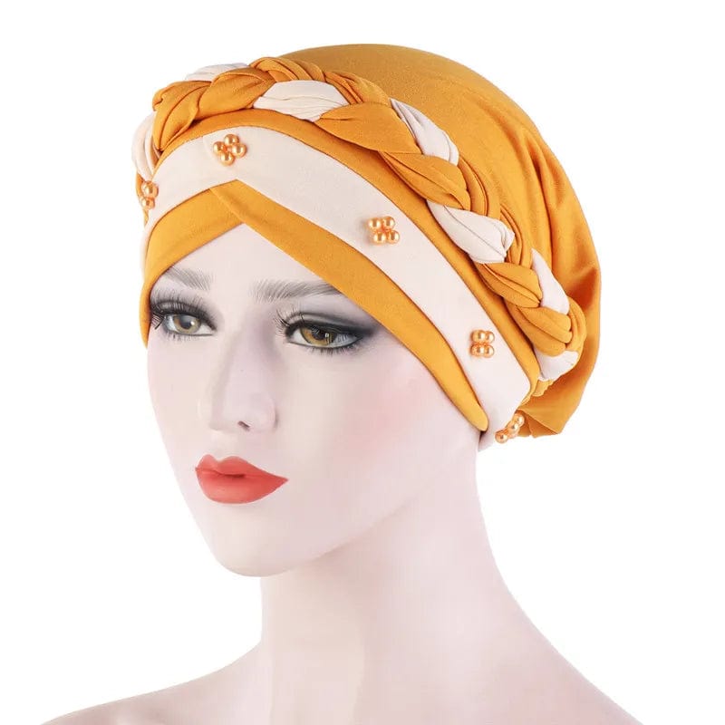 Head Scarf for muslim women Two - color cotton braid turban bonnet hijab Caps Inner hijabs femme musulman arab wrap turbantes - SHOWLU FASHION STORE