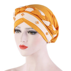 Head Scarf for muslim women Two - color cotton braid turban bonnet hijab Caps Inner hijabs femme musulman arab wrap turbantes - SHOWLU FASHION STORE