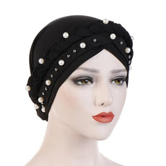 Head Scarf for muslim women Two - color cotton braid turban bonnet hijab Caps Inner hijabs femme musulman arab wrap turbantes - SHOWLU FASHION STORE