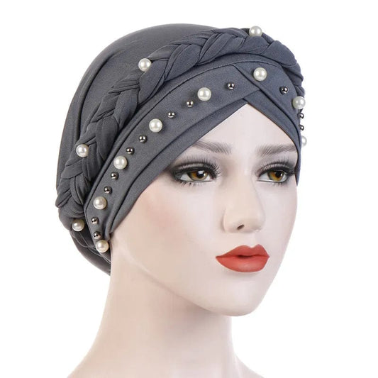 Head Scarf for muslim women Two - color cotton braid turban bonnet hijab Caps Inner hijabs femme musulman arab wrap turbantes - SHOWLU FASHION STORE