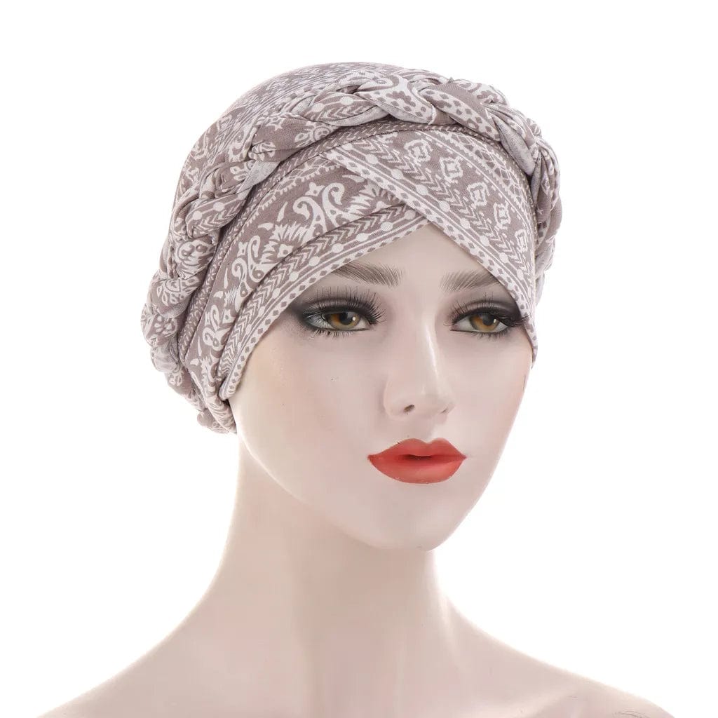 Head Scarf for muslim women Two - color cotton braid turban bonnet hijab Caps Inner hijabs femme musulman arab wrap turbantes - SHOWLU FASHION STORE