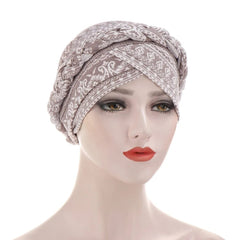 Head Scarf for muslim women Two - color cotton braid turban bonnet hijab Caps Inner hijabs femme musulman arab wrap turbantes - SHOWLU FASHION STORE