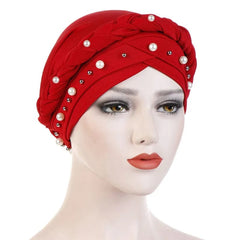 Head Scarf for muslim women Two - color cotton braid turban bonnet hijab Caps Inner hijabs femme musulman arab wrap turbantes - SHOWLU FASHION STORE