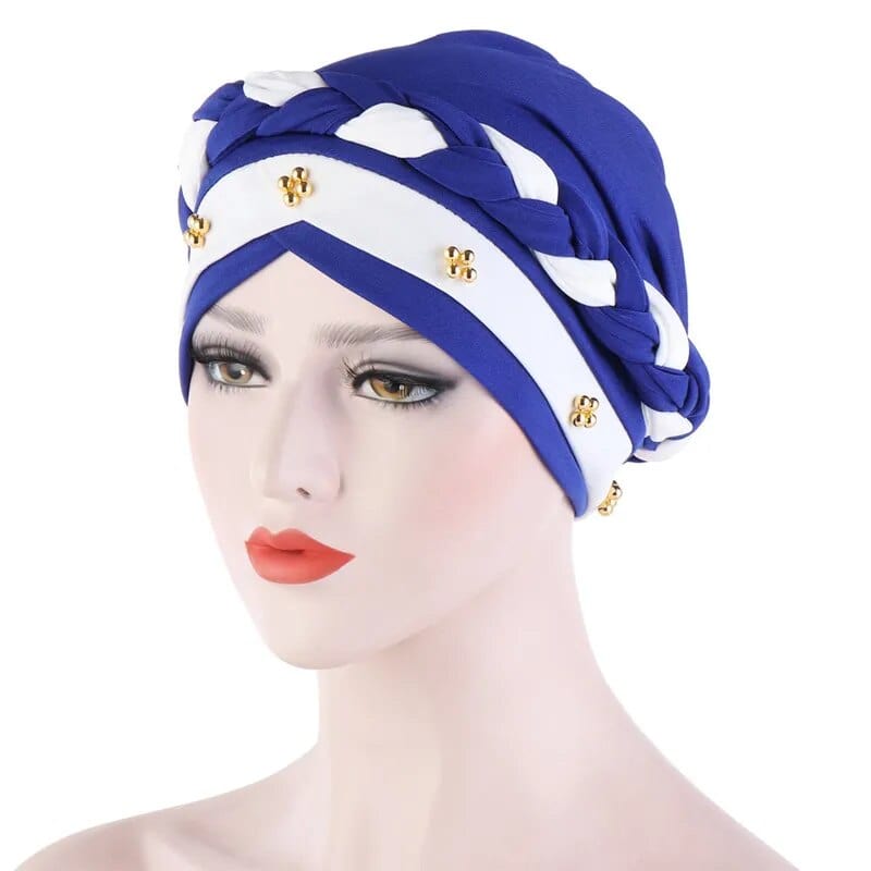 Head Scarf for muslim women Two - color cotton braid turban bonnet hijab Caps Inner hijabs femme musulman arab wrap turbantes - SHOWLU FASHION STORE