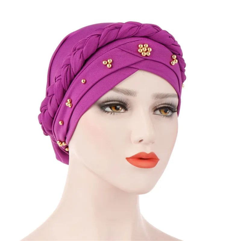 Head Scarf for muslim women Two - color cotton braid turban bonnet hijab Caps Inner hijabs femme musulman arab wrap turbantes - SHOWLU FASHION STORE