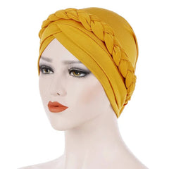 Head Scarf for muslim women Two - color cotton braid turban bonnet hijab Caps Inner hijabs femme musulman arab wrap turbantes - SHOWLU FASHION STORE