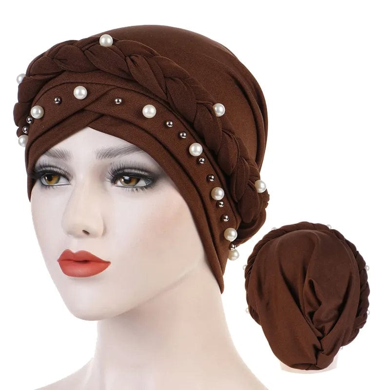 Head Scarf for muslim women Two - color cotton braid turban bonnet hijab Caps Inner hijabs femme musulman arab wrap turbantes - SHOWLU FASHION STORE