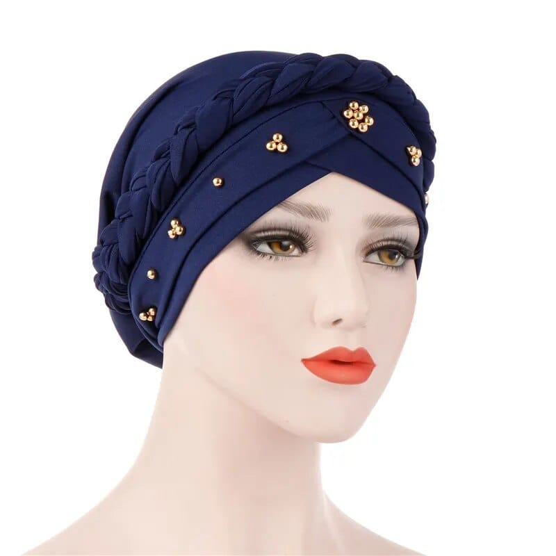 Head Scarf for muslim women Two - color cotton braid turban bonnet hijab Caps Inner hijabs femme musulman arab wrap turbantes - SHOWLU FASHION STORE