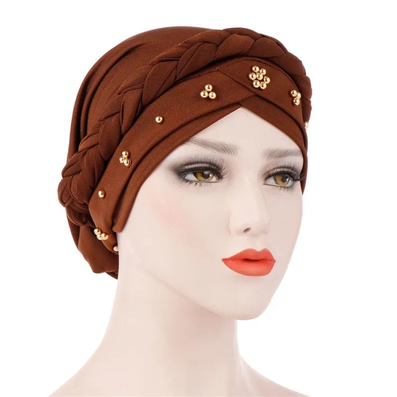 Head Scarf for muslim women Two - color cotton braid turban bonnet hijab Caps Inner hijabs femme musulman arab wrap turbantes - SHOWLU FASHION STORE