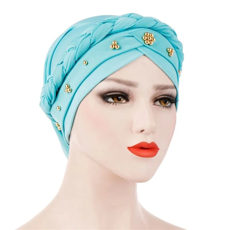 Head Scarf for muslim women Two - color cotton braid turban bonnet hijab Caps Inner hijabs femme musulman arab wrap turbantes - SHOWLU FASHION STORE