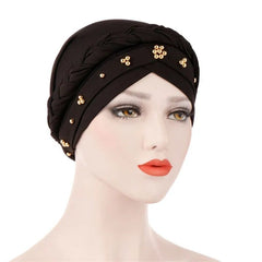 Head Scarf for muslim women Two - color cotton braid turban bonnet hijab Caps Inner hijabs femme musulman arab wrap turbantes - SHOWLU FASHION STORE