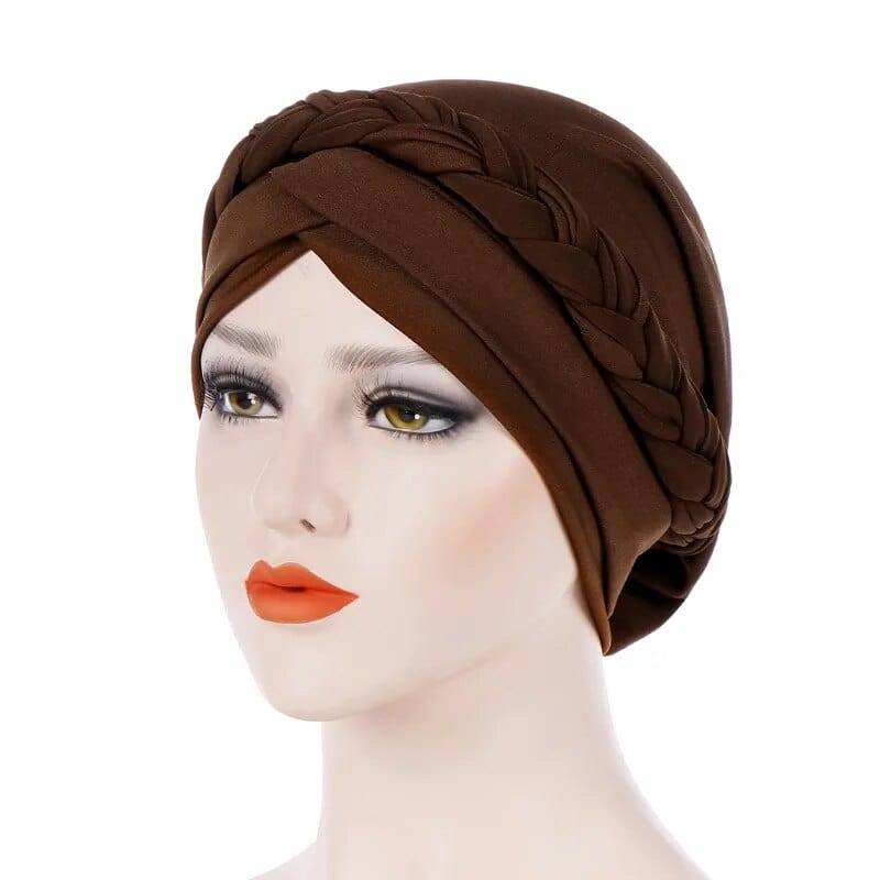 Head Scarf for muslim women Two - color cotton braid turban bonnet hijab Caps Inner hijabs femme musulman arab wrap turbantes - SHOWLU FASHION STORE