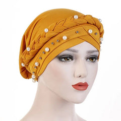 Head Scarf for muslim women Two - color cotton braid turban bonnet hijab Caps Inner hijabs femme musulman arab wrap turbantes - SHOWLU FASHION STORE