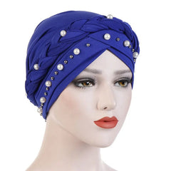 Head Scarf for muslim women Two - color cotton braid turban bonnet hijab Caps Inner hijabs femme musulman arab wrap turbantes - SHOWLU FASHION STORE