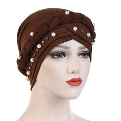 Head Scarf for muslim women Two - color cotton braid turban bonnet hijab Caps Inner hijabs femme musulman arab wrap turbantes - SHOWLU FASHION STORE